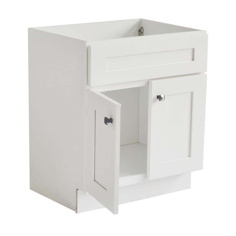 Brookings Modern White Maple 30" Bathroom Vanity Cabinet
