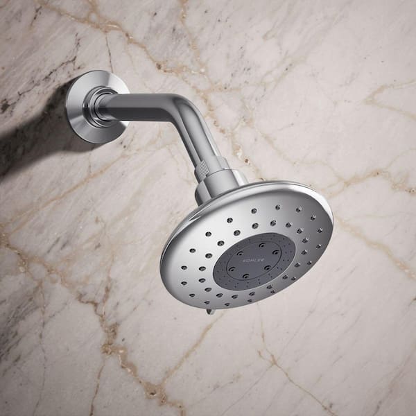 Daisyfield 6-Spray Patterns with 1.75 GPM 4.94 in. Wall Mount Fixed Shower Head in Polished Chrome