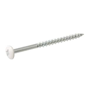 #10 x 2-1/2 in. Zinc Phillips Drive Truss-Head Cabinet Screw with White Painted Head (25-Piece)