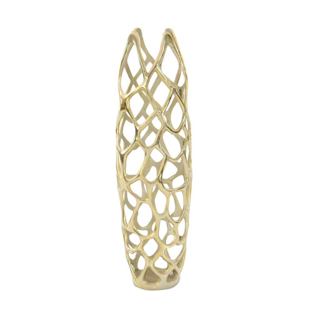 Gold Coral Decorative Metal Table Vase