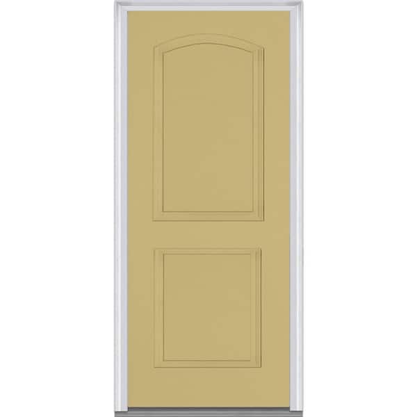 MMI Door 32 in. x 80 in. Right-Hand Inswing 2-Panel Archtop Classic Painted Fiberglass Smooth Prehung Front Door