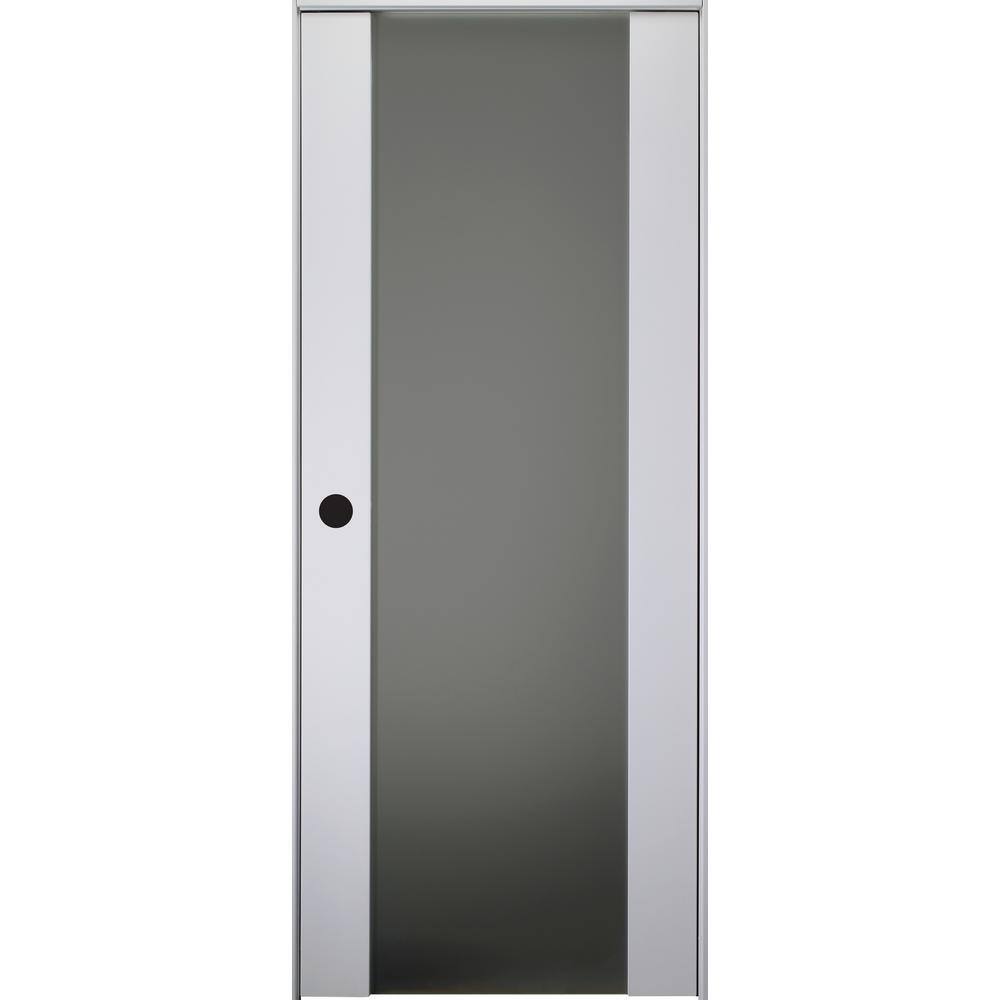 Smart Pro 36 in. x 80 in. Right-Handed Full Lite Frosted Glass Polar White Wood Composite Single Prehung Interior Door price history on PriceWatchPro