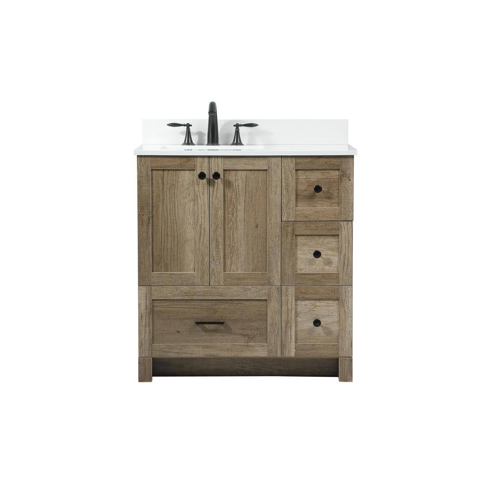 Simply Living 32 in. W x 19 in. D x 34 in. H Bath Vanity in Natural Oak wit