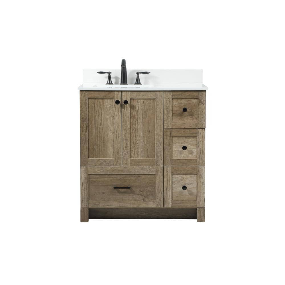 Timeless Home 32 in. W x 19 in. D x 34 in. H Bath Vanity in Natural Oak wit