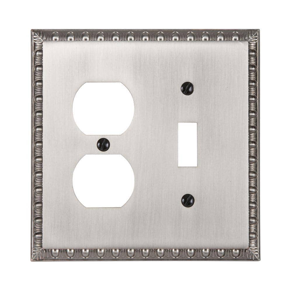 Antique Nickel Egg & Dart Single Toggle and Duplex Wallplate