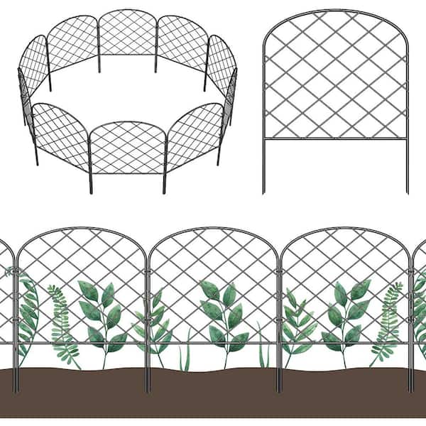 Oumilen Total 27 ft. L x 17 in. H, No Dig Fence Border, Rustproof Metal,Garden Fence Arched (25-Pack)