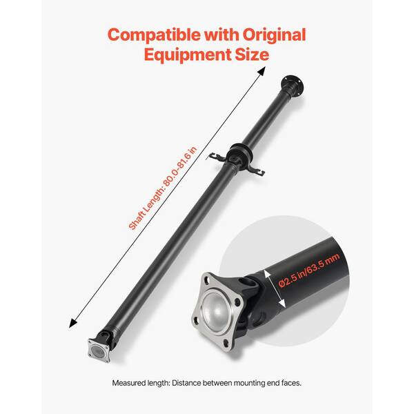 VEVOR Rear Drive Shaft, 80.0 in.-81.6 in. Prop Shaft Driveshaft