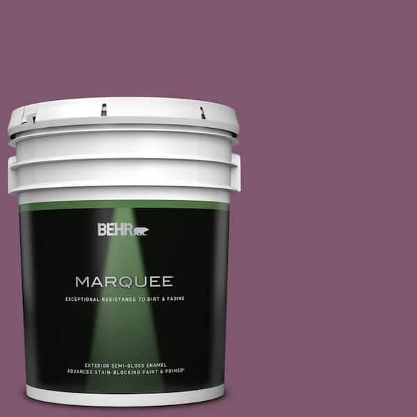 BEHR MARQUEE 5 gal. #M110-7 Euphoric Magenta Semi-Gloss Enamel Exterior Paint & Primer