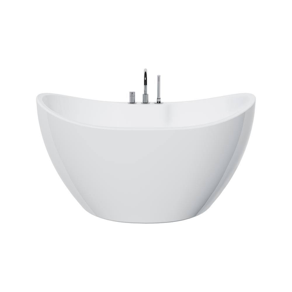 Turin 55-1/8 in. Acrylic Flatbottom Freestanding Bathtub in White price history on PriceWatchPro