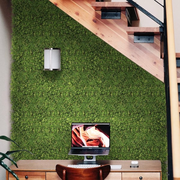 LIVING LUXURY 16 in. x 24 in. Artificial Fern Ivy Boxwood Mixed Leaf Greenery Wall Panel Hedge Mat Backdrop Privacy Screen (Set of 4)