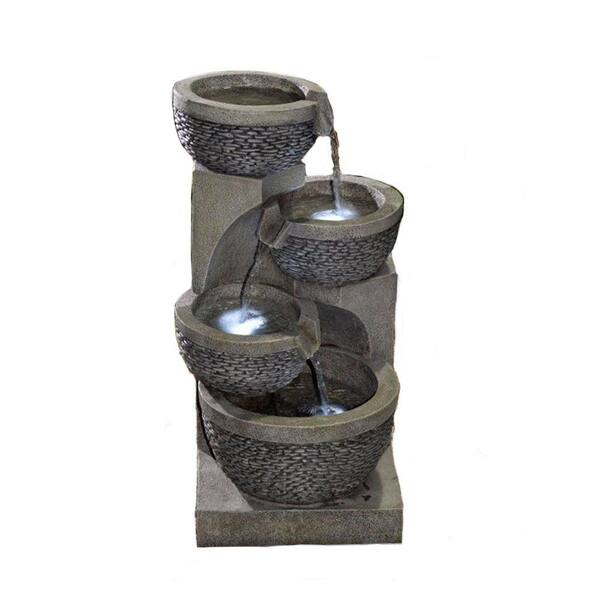 Jeco Multi-tier Bowls Water Fountain with LED Light