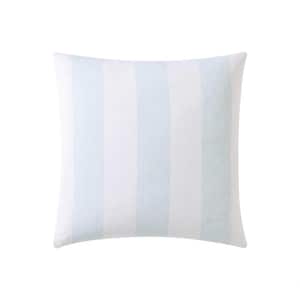 Awning Stripe 1-Piece Blue 100% Cotton Square 20x20 Throw Pillow