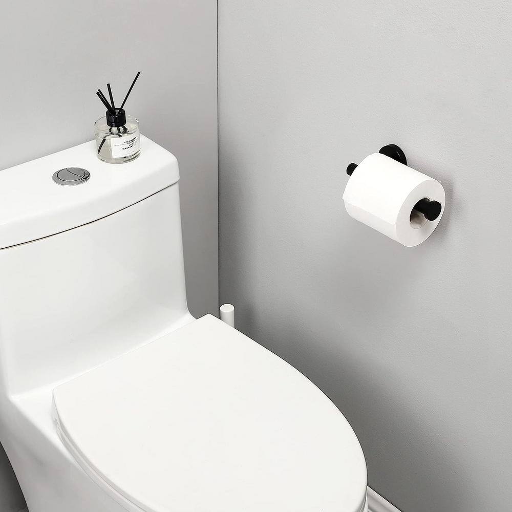 Matte Black Stainless Steel Wall-Mounted Toilet Paper Holder