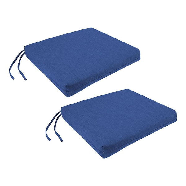 Jordan Manufacturing 19 in. W x 17 in. D x 2 in. T Rectangular Outdoor Seat Cushion in Elwood Heather (2-Pack)