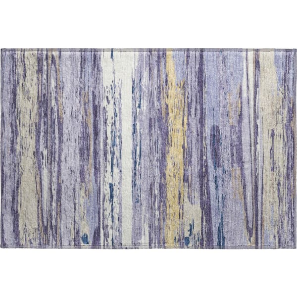 Mayfield Premium Machine Washable Abstract AMF2287 Lavender 2 ft. x 3 ft. Accent Rug