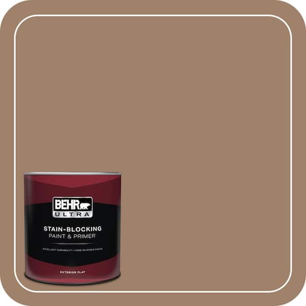BEHR ULTRA 1 qt. #ECC-40-3 Seasoned Acorn Flat Exterior Paint & Primer