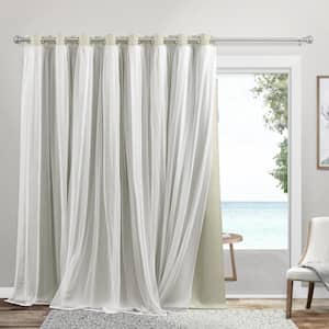 Catarina Patio Sand Solid Lined Room Darkening Grommet Top Curtain, 100 in. W x 84 in. L