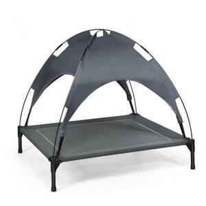 Small Portable Elevated Outdoor Pet Bed with Removable Canopy Shade