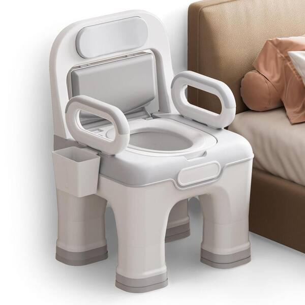 Heavy Duty Toilet Safety Frame, 17 in. Wide Toilet Seat 3-Level Height Adjustable, Detachable Armrests, 900 Lbs Capacity