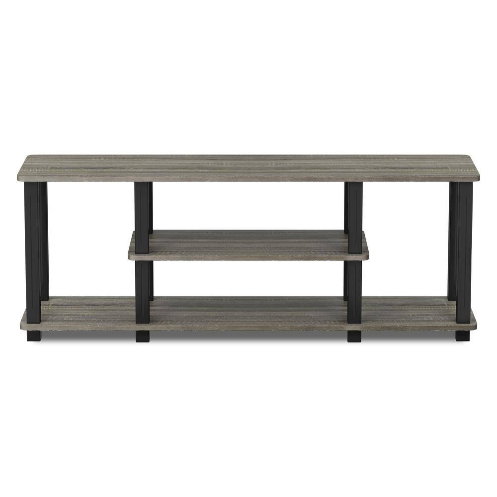 Black Lacquered 3-Tier Composite Wood TV Stand