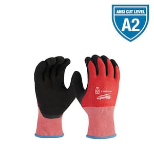 Large Red Latex Level 2 Cut Resistant Insulated Winter Dipped Work Gloves