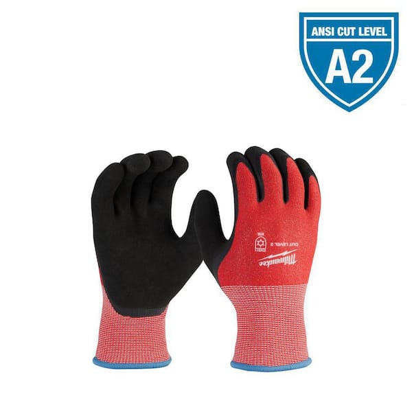 Milwaukee Large Red Latex Level 2 Cut Resistant Insulated Winter Dipped Work Gloves