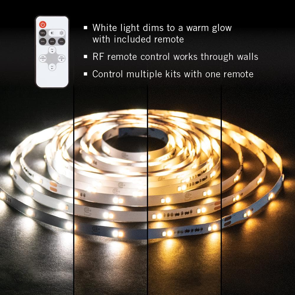 Warm White Battery Powered LED Tape Light Kit with Remote