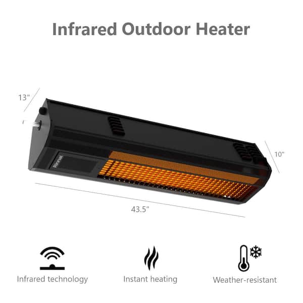 Rinnai 2150 SE Plus 35,000 BTU Infrared Liquid Propane Overhead Patio Space Heater in Black