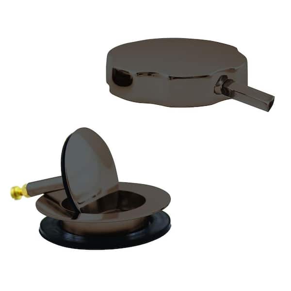 Westbrass Rotating Overflow with Pin for Easier Operation and Mushroom Drain Strainer, Oil Rubbed Bronze