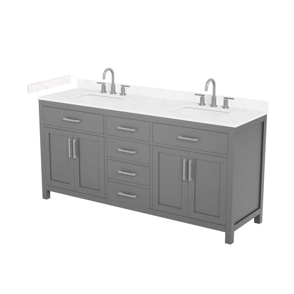 Beckett 72 in. Double Freestanding Dark Gray Bath Vanity with Top price history on PriceWatchPro