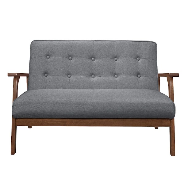 Boyel Living Fabric And High Resilience Foam Solid Wood Foot Gray Modern Solid Loveseat Sofa Upholstered Fabric 2 Seat Couch Of Wf192872aae The Home Depot