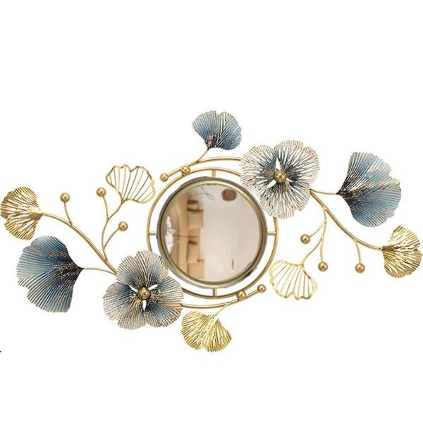 Afoxsos 32.6 in. x 18.9 in. Round Ginkgo Biloba Multi-Color