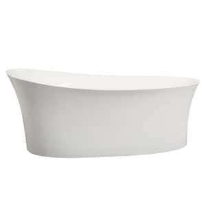 Loja 67 in. Acrylic Flatbottom Soaking Bathtub in White