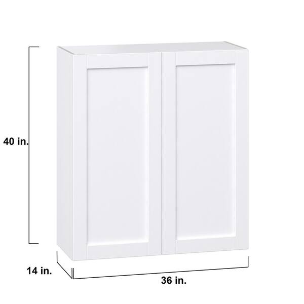 J COLLECTION Mancos Bright White Shaker Assembled Wall Kitchen Cabinet (36 in. W x 40 in. H x 14 in. D)