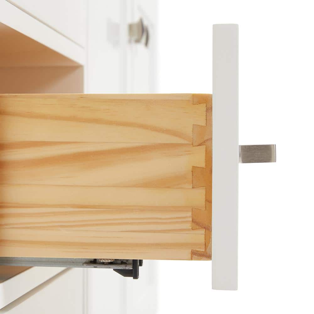 Bristol 61" White Solid Wood Freestanding Vanity with Quartz Top