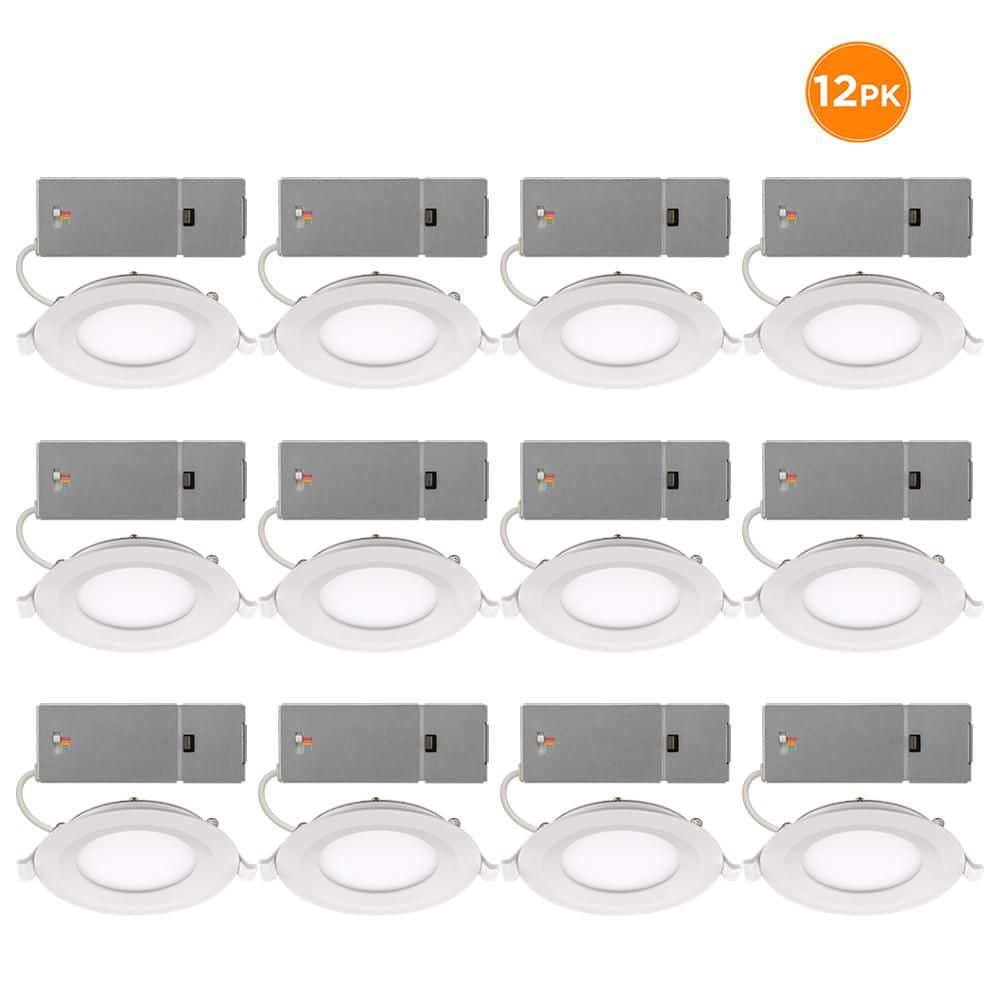 4 in. Adjustable CCT Integrated LED Canless Recessed Light Trim 650 Lumens 