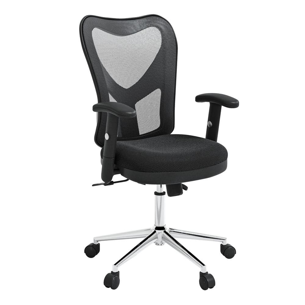 Black High Back Mesh Office Chair with Chrome Base