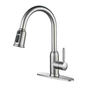 Single-Handle Pull Down Sprayer Kitchen Faucet in Brushed Nickel