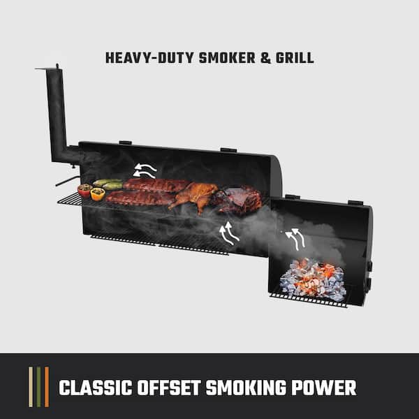 OKLAHOMA JOE'S Longhorn Offset Charcoal Smoker and Grill with 1060