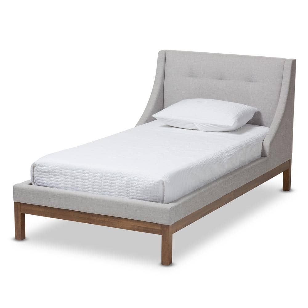 Baxton Studio Louvain Greyish Beige Twin Platform Bed 146-8152-HD - The  Home Depot