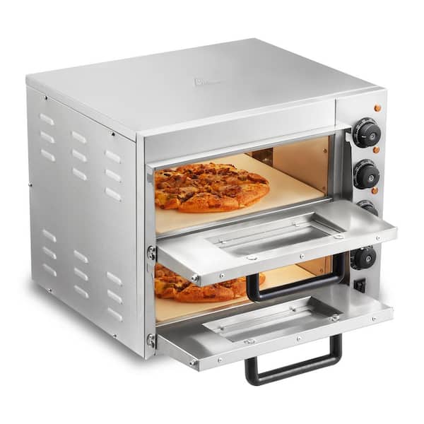 Commercial Pizza Oven Electric Outdoor Pizza Oven Countertop 14 in. Double Deck Layer in Stainless Steel 2025 update