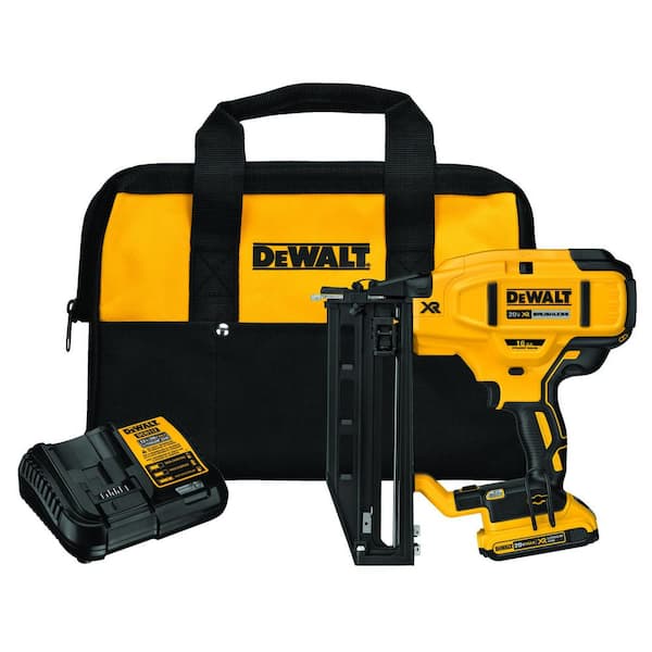 20V MAX XR Lithium-Ion 16-Gauge Cordless Finish Nailer Kit with (2) 2.0Ah Batteries, Charger and Kit Bag