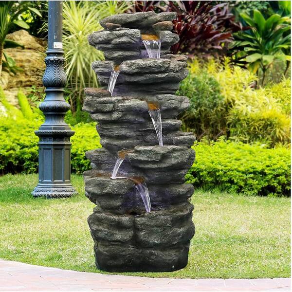 TIANHEY Garden Bamboo Water Fountain Zen Accents With Pump