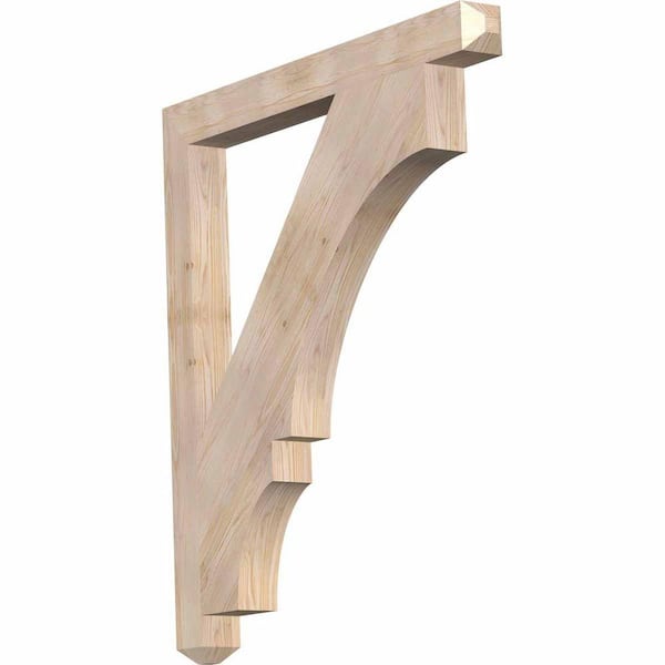 Ekena Millwork 3.5 in. x 44 in. x 38 in. Douglas Fir Balboa Craftsman Smooth Bracket