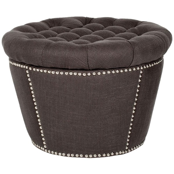 SAFAVIEH Vanessa Dark Gray Storage Ottoman