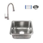 Wilson Undermount Stainless Steel 17 in. Single Bowl Bar Prep Sink with Pfister Faucet and Drain