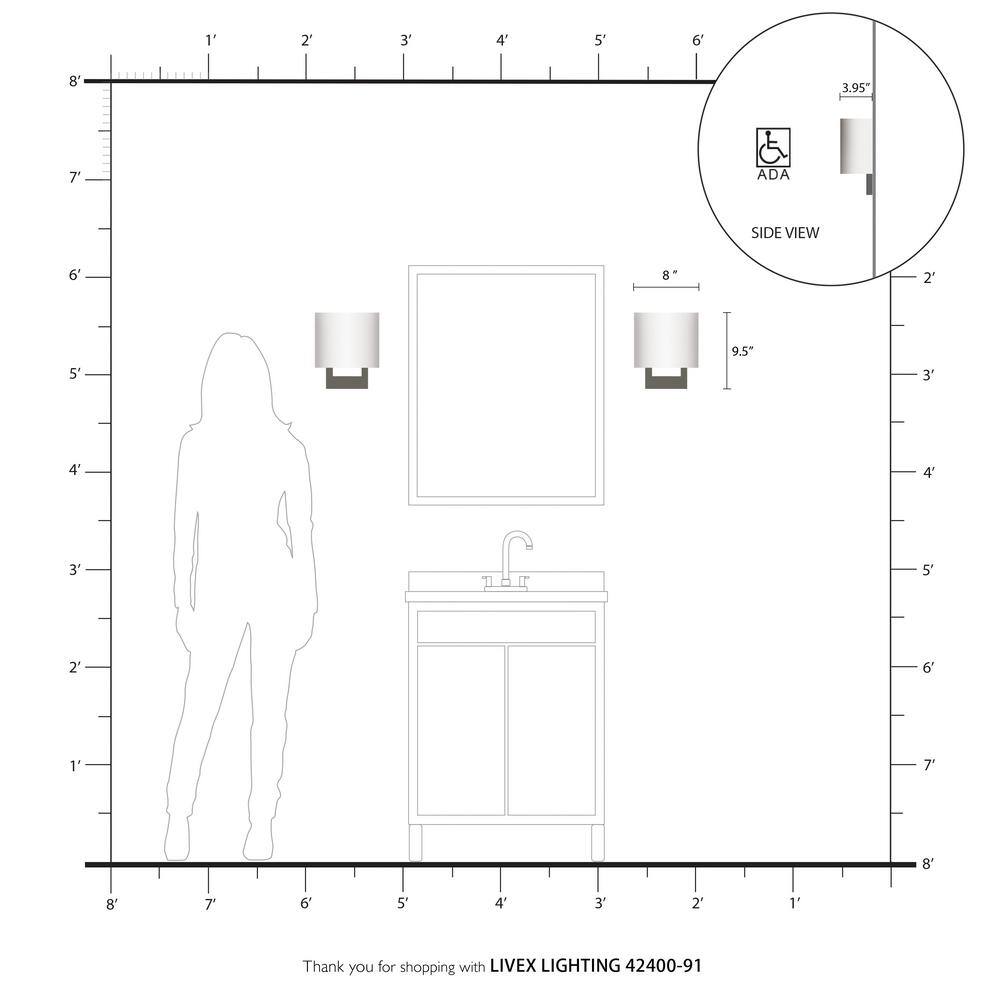 Elegant Brushed Nickel 1-Light Wall Sconce with Off-White Shade
