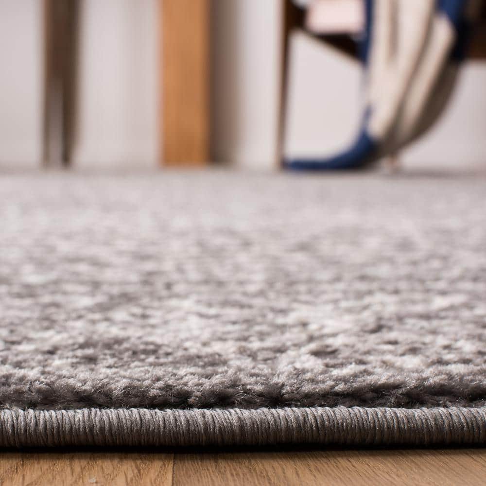 Ivory and Dark Grey Geometric Square Area Rug
