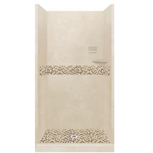 Roma 48 in. L x 42 in. W x 80 in. H Center Drain Alcove Shower Kit with Shower Wall and Shower Pan in Desert Sand