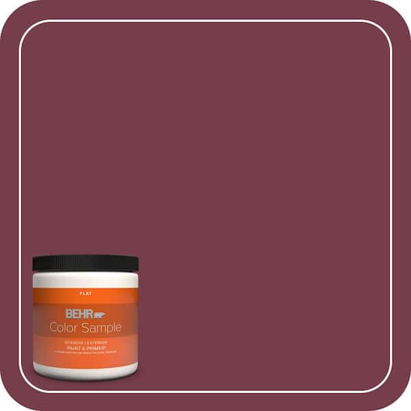 BEHR PREMIUM PLUS 8 oz. #ICC-110 Vintage Merlot Flat Interior/Exterior Paint & Primer Color Sample